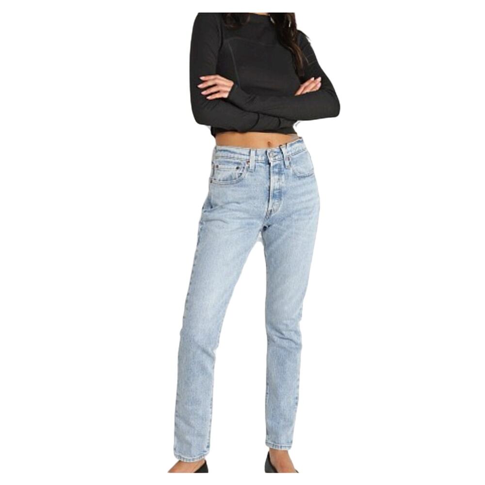 Levis 501 Skinny Button Fly Classic 5 Pocket High Rise Womens Jeans Size 28